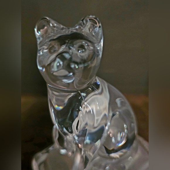 Vintage Frosted  Glass Cat Figurine - Picture 7 of 7